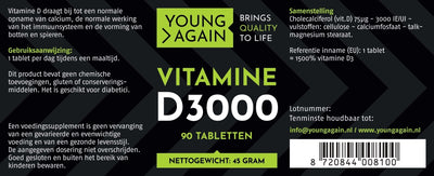 Young Again VITAMINE D3000 – 90 tabletten